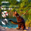【ハーネス&リード2点セット】猫 キャットハーネス リード セット 軽量 耐久 安心 安全設計 シンプルデザイン 簡単装着 お散歩 お出かけ かわいい おしゃれ ハーネス 猫用 ねこ ネコ フリーサイズ PIDAN pp-6970772233828