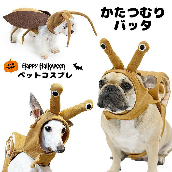 犬 猫 ハロウィン 服 コスプレ かたつむり バッタ コスチューム カタツムリ 昆虫 ブラウン 洋服 おもしろグッズ 秋 冬 仮装 変装 フレンチブルドッグ ワイマラナー マルチーズ ペット服 犬用 小型犬 中型犬 変身服 撮影道具 映え写真 Halloween KM675G