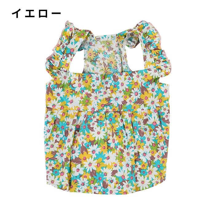 犬服 春 夏 ワンピース 花柄 フレンチブルドッグ パグ 服 中型犬 小型犬 フレブル 女の子 スカート フリル 犬 ドッグウェア ペット服 可愛い かわいい お出かけ お花見 KM966SK 2