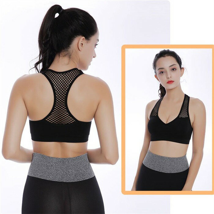 【ワンコインSALE、返品交換不可】スポーツブラ スポーツ下着 メッシュ ノンワイヤー ジム ダンス ヨガブラ 揺れない 伸縮性良い 横流れ防止 ホットヨガ マラソン ランニング フィットネス モノトーン セクシー ジム ショートトップSW358Tのサムネイル
