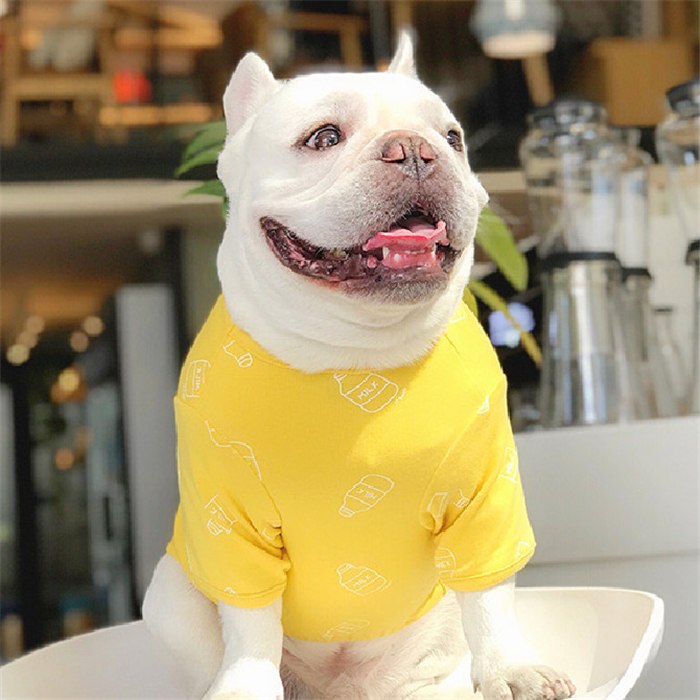 フレンチブルドッグ 服 フレブル 中型犬 牛乳瓶 半袖 Tシャツ 犬 いぬ 服 ドッグウェア 春 夏 秋 冬 KM194TS