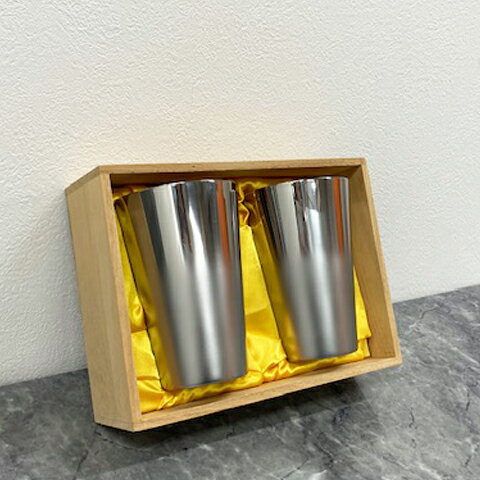 Rakuten - [中古]★未使用品★【和平フレイズ】　燕三　プレミアム ステンレスタンブラー390ml　内面金メッキ　2個セット　木箱入り(EM-9410)　キッチン雑貨　お届けご指定日1ヵ月先まで