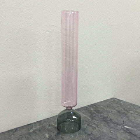 [中古]★モデルルーム展示品★フラワーベース花瓶花器ガラスバイカラーデザインインテリア雑貨