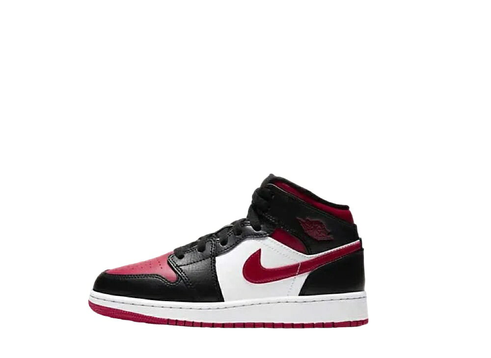 【今だけ500円割引クーポンあり!!】Nike ナイキ GS エアジョーダン1 ミッド ブラック/レッド/ホワイト (キッズ) ナイキ 554725-066 大人も履ける キッズモデル ウィメンズ レディース スニーカー ランニングシューズ キッズスニーカー ベビーシューズ 21SN-554725-066