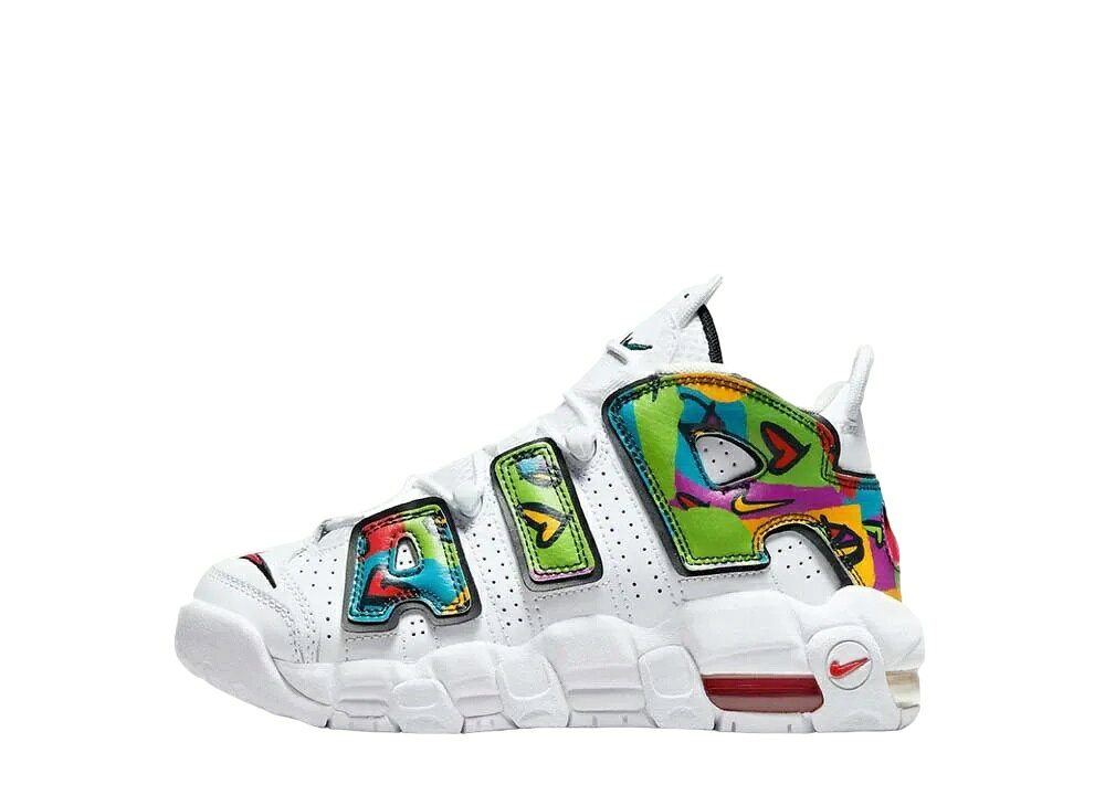 期間限定【1000円OFF】クーポン！Nike ナイキ GS エア モア アップテンポ ピース ラブ スウッシュ ナイキ DM8155-100 大人も履ける キッズモデル ウィメンズ レディース スニーカー ランニングシューズ キッズスニーカー ベビーシューズ 21SN-DM8155-100