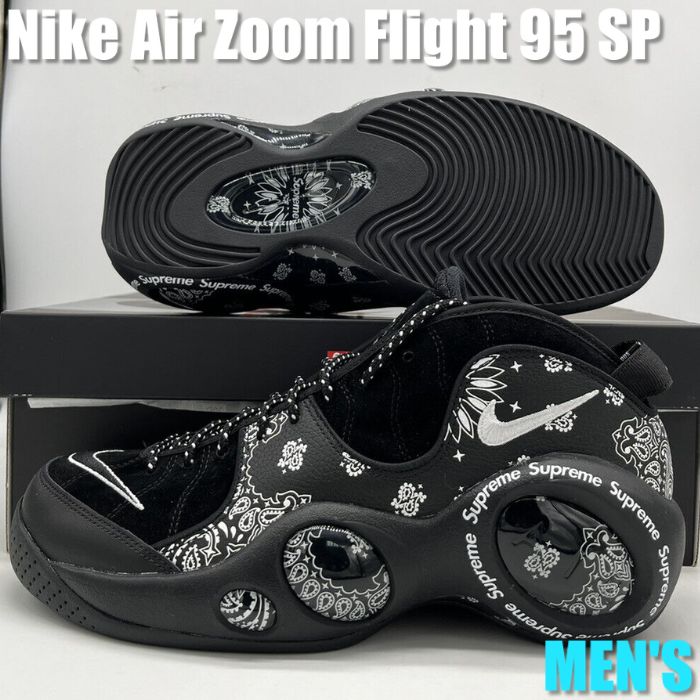 【今だけ500円割引クーポンあり!!】NIKE Nike Air Zoom Flight 95 SP Supreme Black シュプリーム × ナイキ エア ズーム フライト 95 SP DJ8604-001 メンズ スニーカー ランニングシューズ 19SX-20220913235140-025-005