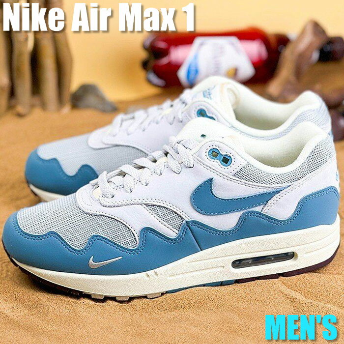 楽天セレクトショップFrenz【今だけ500円割引クーポンあり!!】Nike Nike Air Max 1 Patta Waves Noise Aqua （with Bracelet） ナイキ エアマックス1 DH1348-004 メンズ スニーカー ランニングシューズ 19SX-20220921174258-045