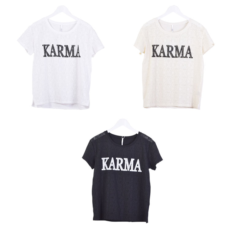 【メール便可】【2枚まで同梱可】【s/s新作】選べる3color!!/レースロゴゆるTシャツ/春 夏 Tシャツ カットソー レディース トップス ロゴ プリント レース 半袖 ビッグロゴ tシャ
