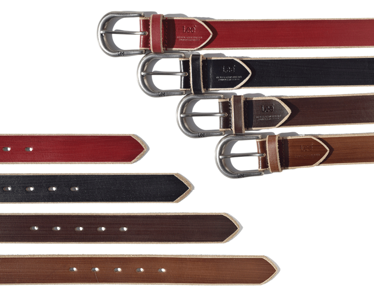 【Lee／レザーベルト】ベルト 革 本革 牛革 お洒落 おしゃれ 人気 メンズベルト レザー mens belt LEE リー サイズ調整可 プレーン プレーンベルト カービングベルト 3