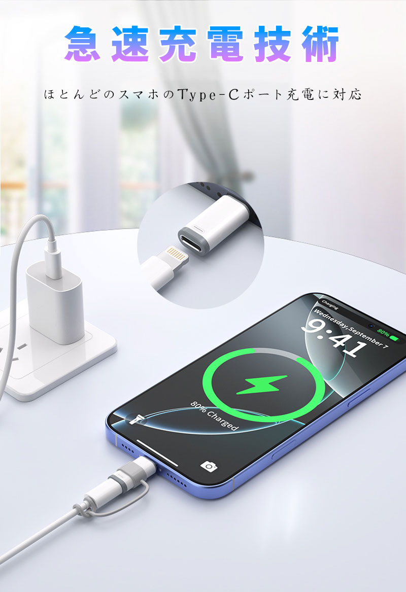 Lightning - Type-C �Ѵ������ץ��� Apple iPhone 16/15 ���꡼���б� ��®���� ��®�ǡ���ž�� 480Mbps ����߹���� ����ѥ��� ���� �������� ��С����֥����ޤ���ǽ iPad Pro MacBook Pro Samsung Google OnePlus Huawei ���ޥ� ���֥�å� Ķ�����Ρ���