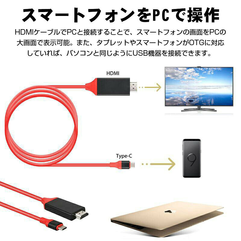 Type-C to HDMI 変換ケーブル 同...の紹介画像3