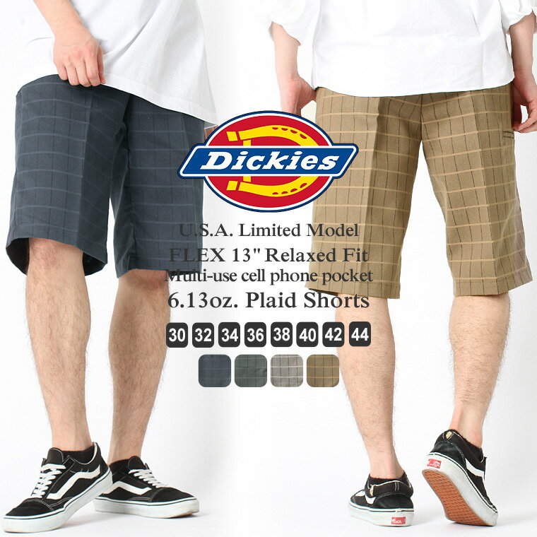 【送料無料】 Dickies ディッキーズ ハーフパンツ ショートパンツ チェック柄 ひざ下 メンズ USAモデル 大きいサイズ【COP】