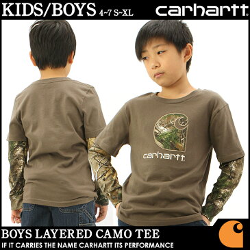 【送料299円】 【子供服】 カーハート Carhartt ロンt レイヤード キッズ 子供服 [子供服 ブランド tシャツ 長袖 ロンt レイヤード ロゴ プリント Carahrtt カーハート ボーイズ キッズ アメカジ ブランド] (USAモデル)