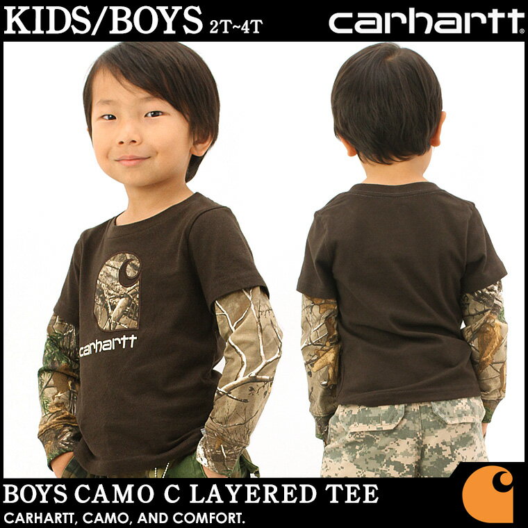 【送料299円】 【子供服】 カーハート Carhartt ロンt レイヤード キッズ 子供服 [子供服 ブランド tシャツ 長袖 ロンt レイヤード ロゴ プリント Carahrtt カーハート ボーイズ キッズ アメカジ ブランド] (USAモデル)