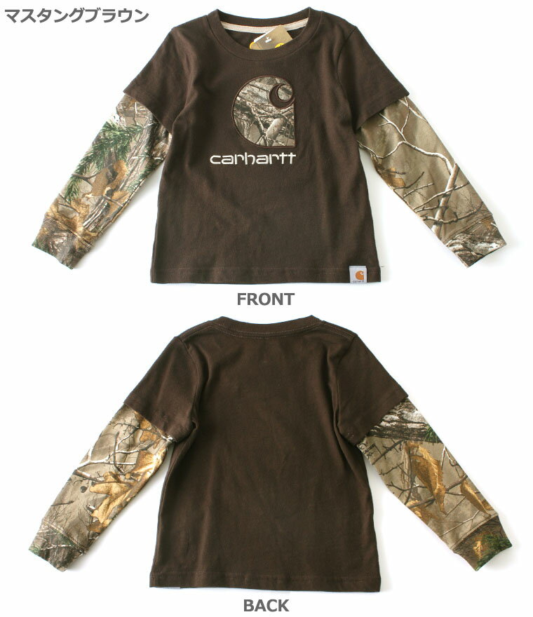 【送料299円】 【子供服】 カーハート Carhartt ロンt レイヤード キッズ 子供服 [子供服 ブランド tシャツ 長袖 ロンt レイヤード ロゴ プリント Carahrtt カーハート ボーイズ キッズ アメカジ ブランド] (USAモデル)