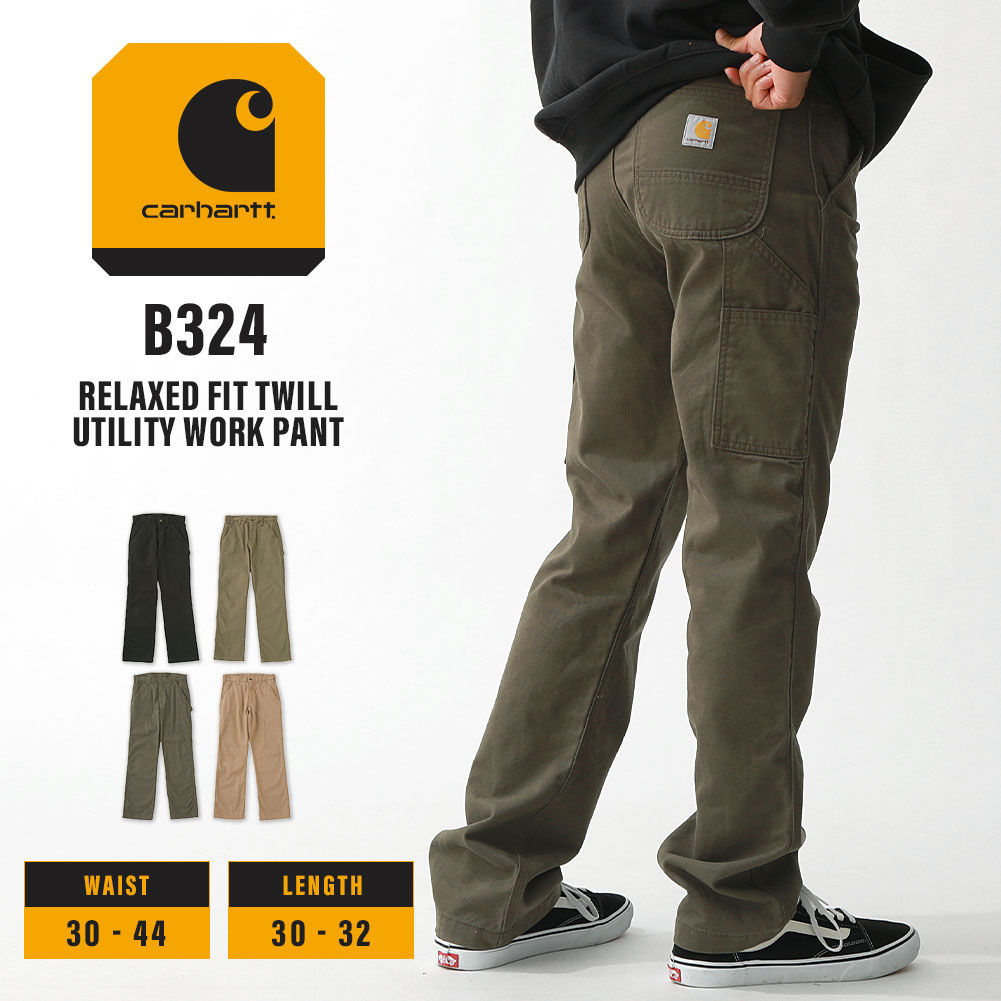 Carhartt カーハート B324 ワークパンツ メンズ ペインターパンツ ピーチスキン ウォッシュド リラックスフィット 9.25オンス 太め ワイド 大きいサイズ パンツ ズボン アメカジ ストリート カジュアル 作業着 作業服 USAモデル