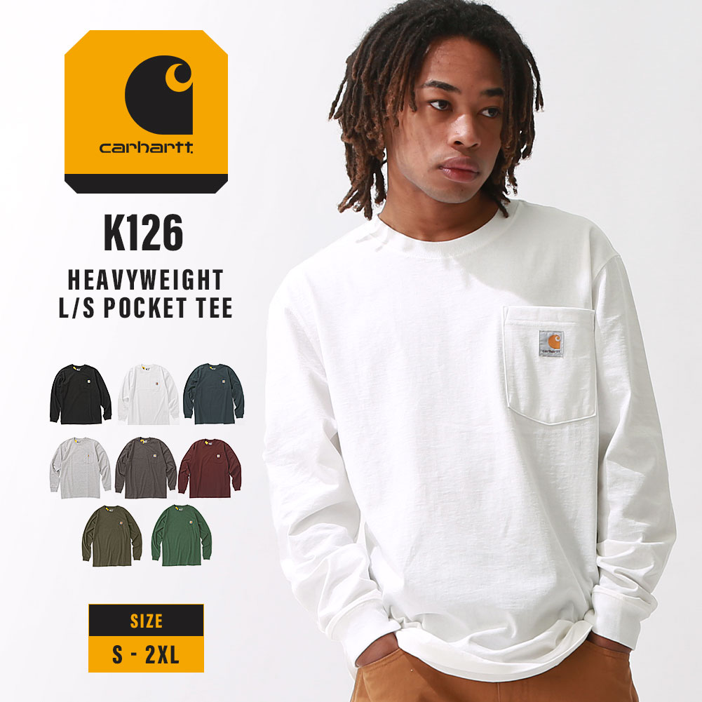 カーハート Tシャツ メンズ 【送料無料】 Carhartt カーハート ロンT 長袖 Tシャツ クルーネック ヘビーウェイト メンズ K126 S-2XL USAモデル 長袖Tシャツ【COP】