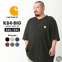 [ビッグサイズ] カーハート Tシャツ メンズ 半袖 ヘンリーネック ポケット付き K84 BIG 3XL-4XL USAモデル Carhartt / 4L 5L 大きいサイズ