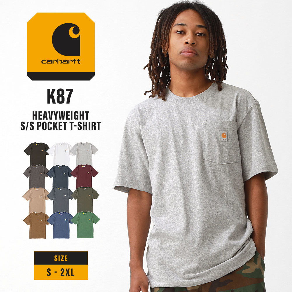 カーハート Tシャツ メンズ 【送料無料】 Carhartt カーハート tシャツ メンズ 半袖 ブランド ポケット付き K87 半袖tシャツ アメカジ 大きいサイズ USAモデル 【メール便可】【COP】