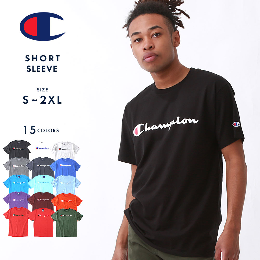 Champion チャンピオン tシャツ メンズ 半袖 ブランド アメカジ ストリート 半袖tシャツ 大きいサイズ スクリプトロゴ USAモデル 【メール便可】のサムネイル