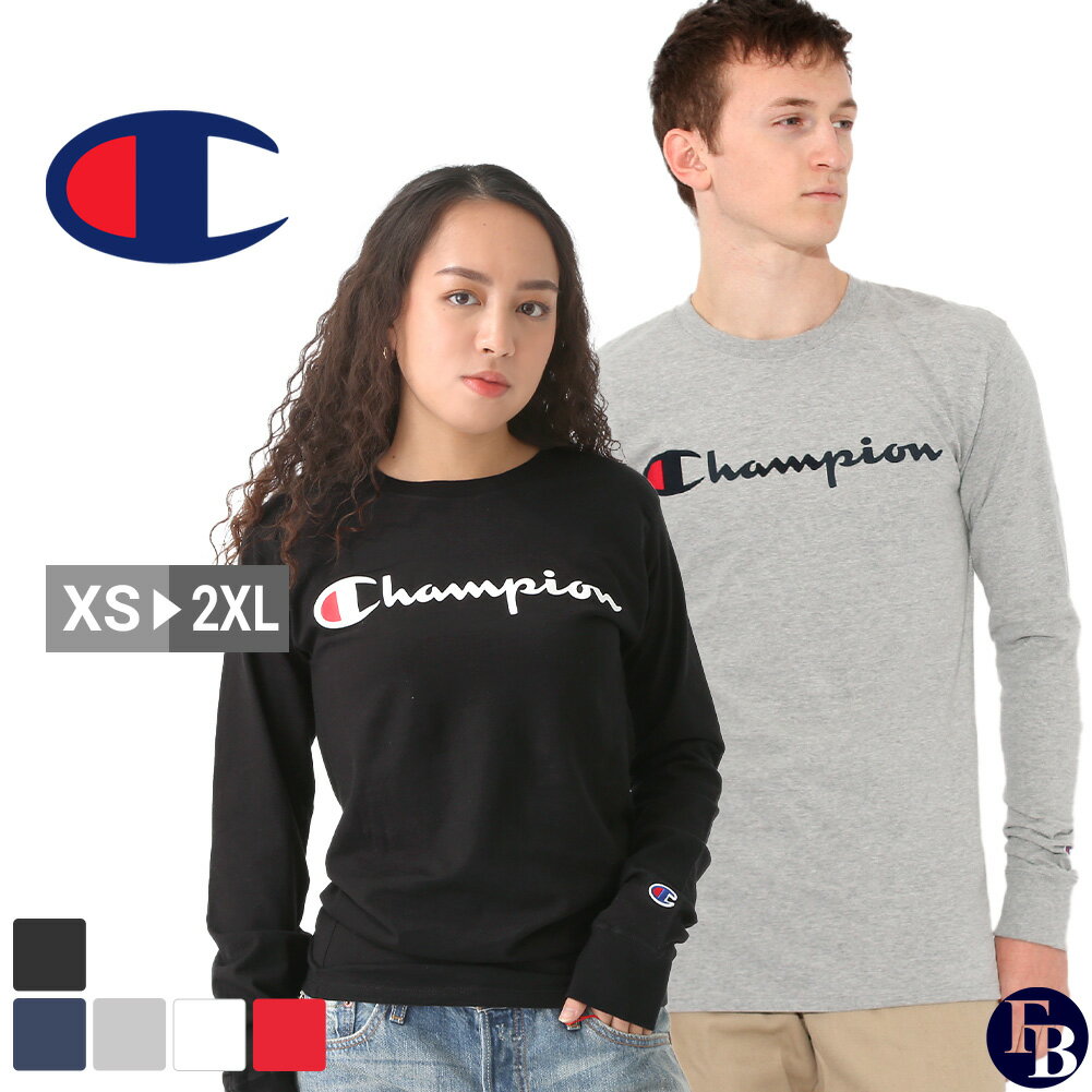 Champion チャンピオン ロンt メンズ 長袖 tシャツ 長袖tシャツ 大きいサイズ アメカジ ブランド スクリプトロゴ プリント コットンジャージー U...