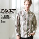 シャツ 長袖 ボタンダウン ポケット シアサッカー チェック柄 薄手 メンズ 大きいサイズ 日本規格 / ブランド EAGLE STANDARD イーグル / ...