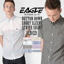 【送料無料】 シャツ 半袖 メンズ ボタンダウン ポケット ストライプ 大きいサイズ 日本規格 / ブランド EAGLE STANDARD イーグル / 半袖シャツ カジュアル ギフト【メール便可】 F