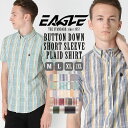 シャツ 半袖 メンズ ボタンダウン ポケット チェック柄 大きいサイズ シャツ 日本規格 / ブランド EAGLE STANDARD イーグル / 半袖シャツ ...