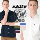 【送料無料】 シャツ 半袖 メンズ ワイドカラー ポケット 大きいサイズ 日本規格 / ブランド EAGLE STANDARD イーグル / 半袖シャツ カジュアル ギフト F