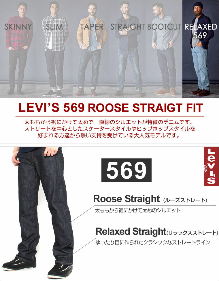 リーバイス Levi's Levis リーバイス 569 LOOSE STRAIGHT JEANS [Levi's Levis リーバイス 569 ジーンズ メンズ ルーズストレート ジーンズ 大きいサイズ メンズ ジーンズ メンズ リーバイス levi's569 levis569] (USAモデル)【COP】