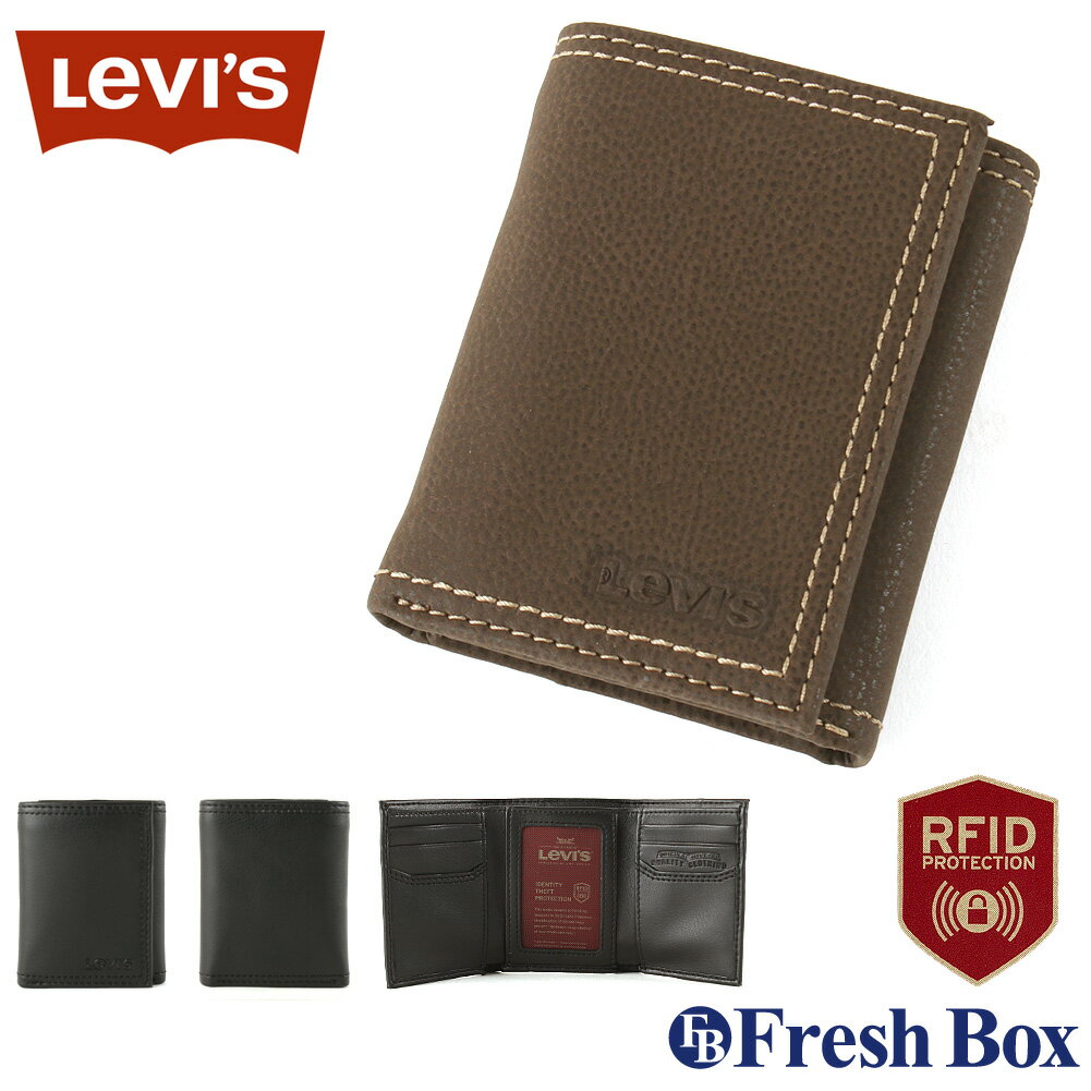 楽天freshbox【送料無料】 Levis リーバイス 財布 メンズ 三つ折り ブランド カジュアル 本革 コンパクト [levis-31lv110021] USAモデル