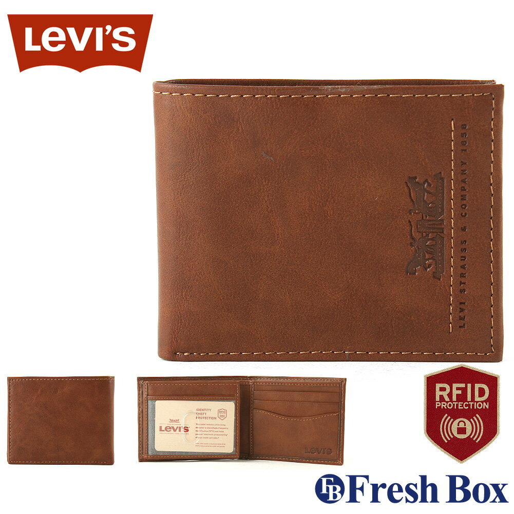 楽天freshbox【送料無料】 Levis リーバイス 財布 メンズ 二つ折り ブランド カジュアル 本革 [levis-31lv240013] USAモデル