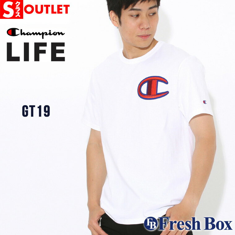 【Sランク】 アウトレット 在庫処分|返品・交換・キャンセル不可|チャンピオン Tシャツ 半袖 ヘビーウェイト 刺繍ロゴ USAモデル Champion【メール...