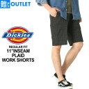 【難アリ】アウトレット 返品・交換・キャンセル不可｜ディッキーズ Dickies ディッキーズ ハーフパンツ メンズ [Dickies ディッキーズ ハーフパンツ メンズ ひざ下 ショートパンツ 短パン チェックショーツ チェック柄 ブラック 大きい]