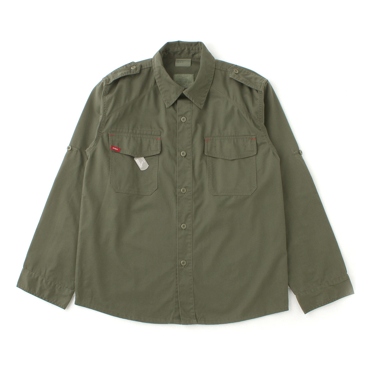 長袖シャツ カーキ オリーブ グリーン 紳士 洗いざらしブロード長袖シャツ | 無印良品