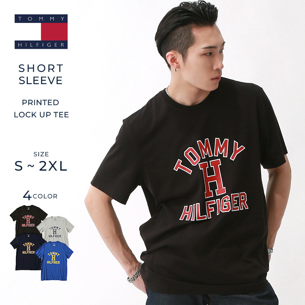 【送料無料】 トミーヒルフィガー TOMMY HILFIGER Tシャツ メンズ フロントロゴ カレッジ プリント 薄手 半袖Tシャツ…