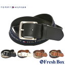 TOMMY HILFIGER トミーヒルフィガー ベルト メンズ 本革 シングルピン レザー ロゴ 11TL02X032 USAモデル【COP】