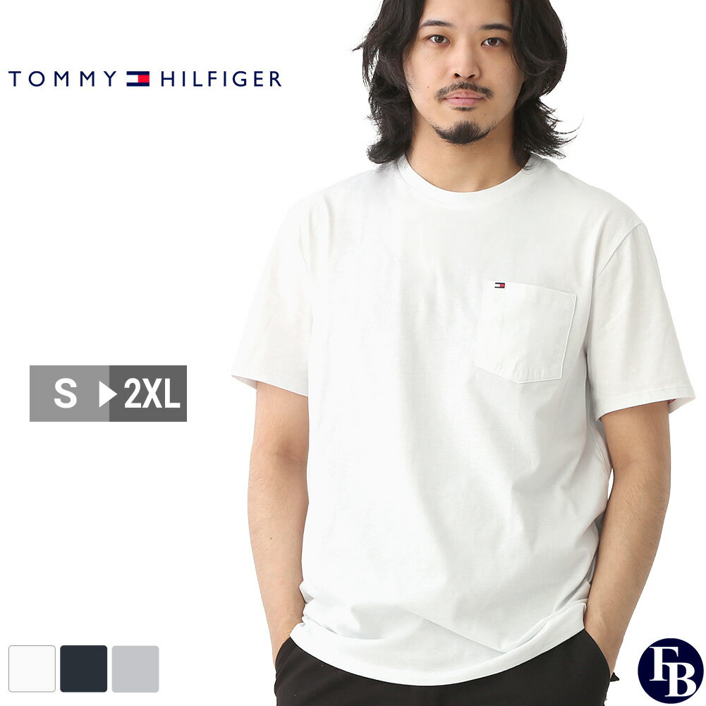  トミーヒルフィガー Tシャツ 半袖 メンズ レディース ポケット付き 刺繍 S-2XL 78B1048 USAモデル TOMMY HILFIGER LL 2L XXL 3L 半袖Tシャツ 大きいサイズ ブランド アメカジ