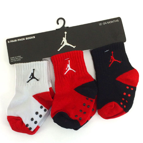 【JORDAN BRAND】【BABY】ジョーダンブランド・ベイビー・ ソックスセット(ブラック＆ホワイト＆レッド）