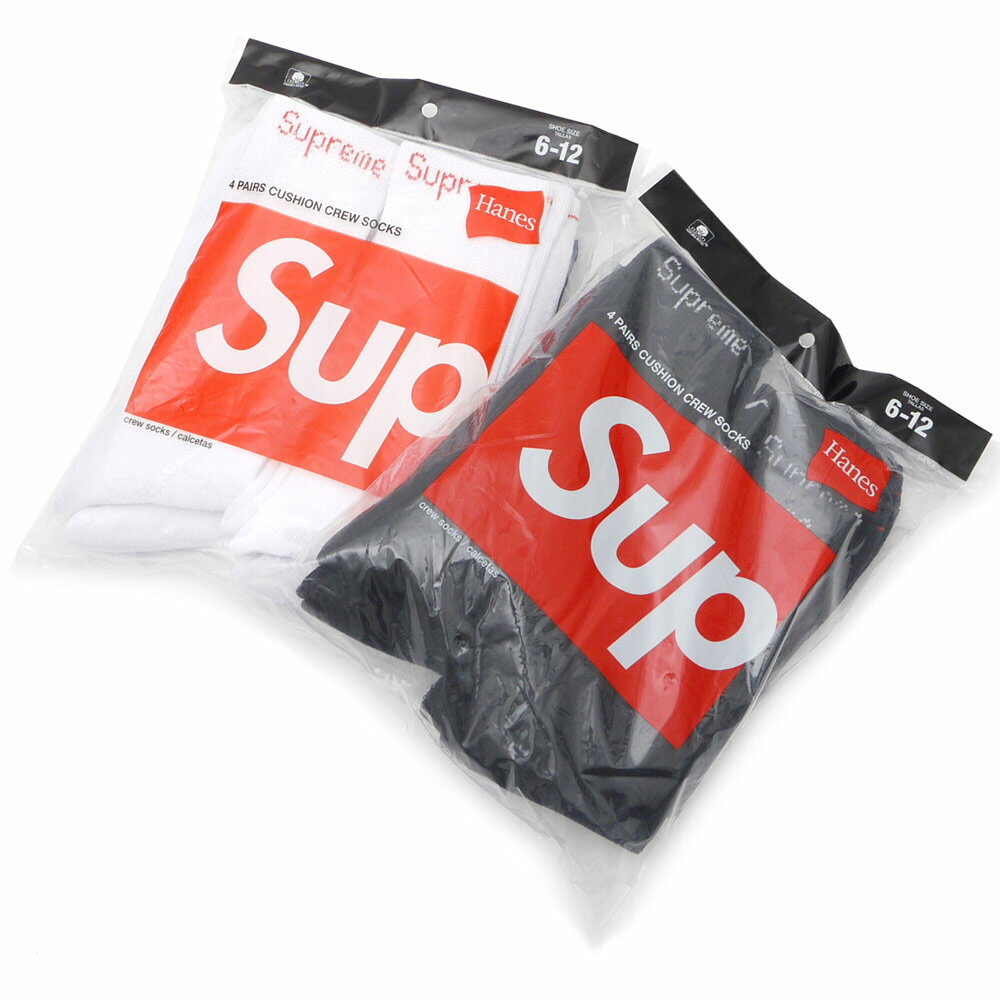 楽天FRESH STORE100％本物保証 シュプリーム SUPREME Hanes Crew Socks 4足セット 290003826010 新品