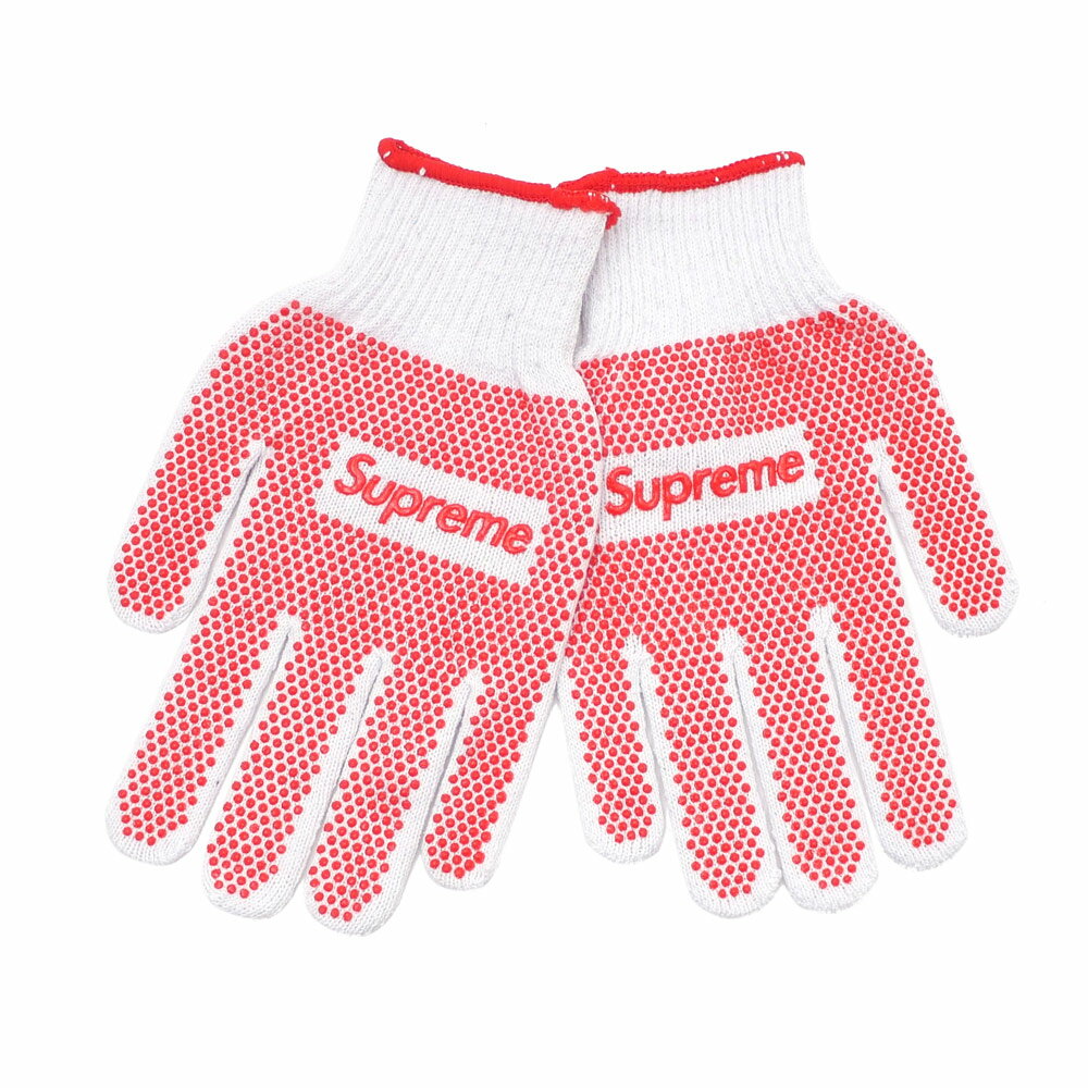 楽天FRESH STORE100％本物保証 シュプリーム SUPREME Grip Work Gloves 軍手 手袋 WHITExRED 290004612013 新品