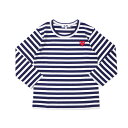 100{ۏ vC RfM\ PLAY COMME des GARCONS KIDS BORDER LS TEE TVc NAVY lCr[  LbY Vi