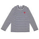 100{ۏ vC RfM\ PLAY COMME des GARCONS MENS BORDER RED HEART LS TEE TVc BLACK ubN  Y Vi 202000940