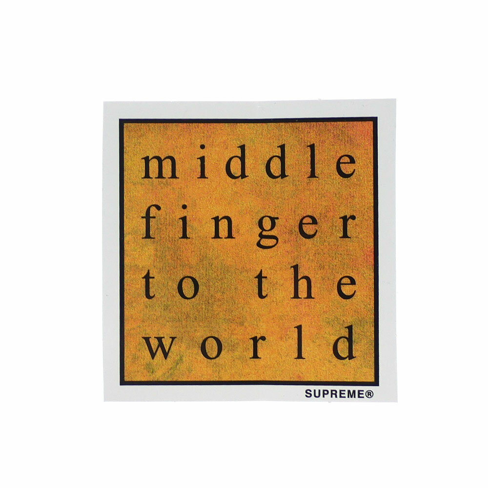 100％本物保証 シュプリーム SUPREME Middle Finger To The World Sticker ステッカー YELLOW イエロー 黄色 メンズ レディース 新品 2..