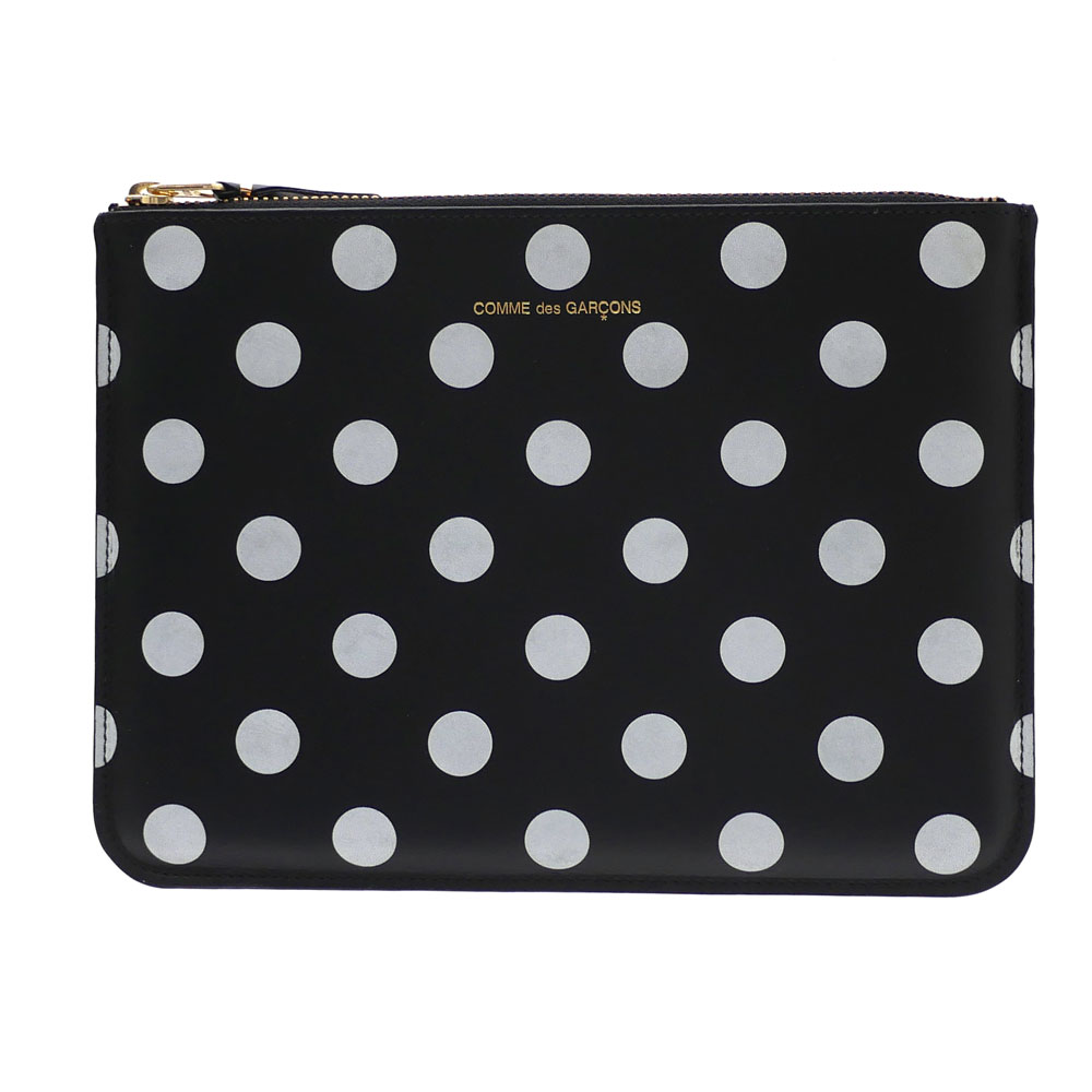 100{ۏ Vi RfM\ Wallet COMME des GARCONS POLKA DOTS PRINTED Pouch Nb`obO |[` BLACKubN  Y fB[X