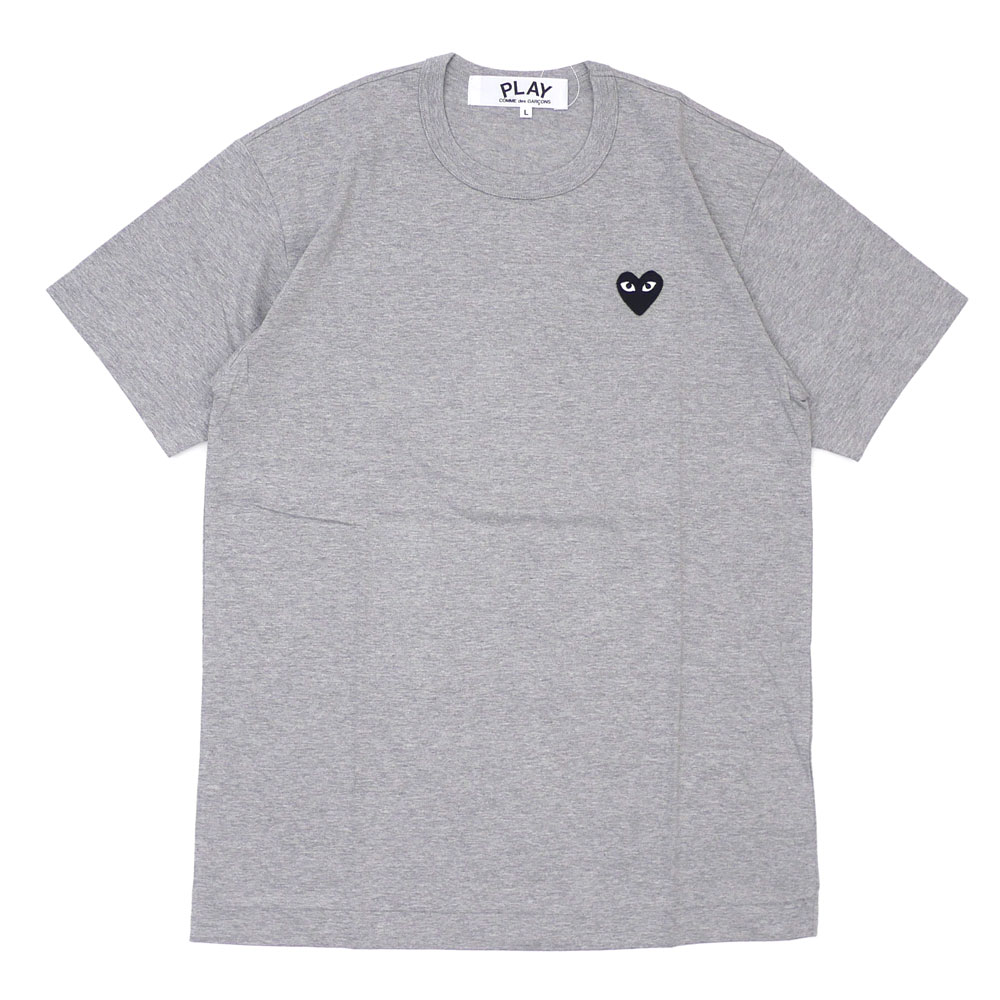 新品 プレイ コムデギャルソン PLAY COMME des GARCONS MENS BLACK HEART WAPPEN TEE Tシャツ GRAY グレー 灰色 メンズ