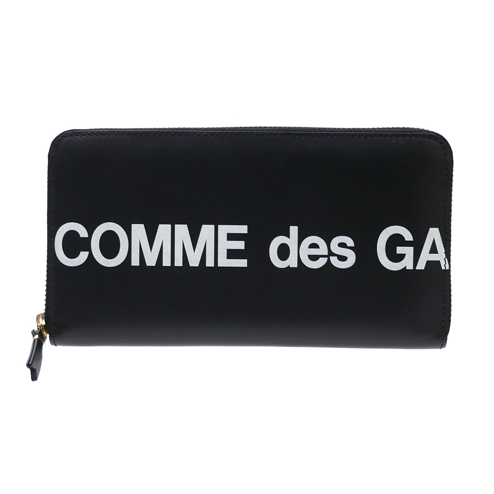 新品 コムデギャルソン COMME des GARCONS Huge Logo Long Wallet 長財布 BLACK ブラック 黒 メンズ レディース