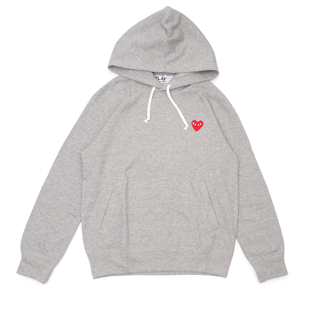 楽天FRESH STORE100％本物保証 新品 プレイ コムデギャルソン PLAY COMME des GARCONS MENS RED HEART PULLOVER PARKA パーカー GRAY グレー 灰色 メンズ