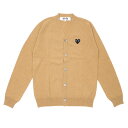 100{ۏ Vi vC RfM\ PLAY COMME des GARCONS MENS BLACK HEART WOOL CARDIGAN J[fBK BEIGExBLACK x[W Y