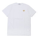 100{ۏ Vi vC RfM\ PLAY COMME des GARCONS MENS GOLD HEART ONE POINT TEE TVc WHITExGOLD Y